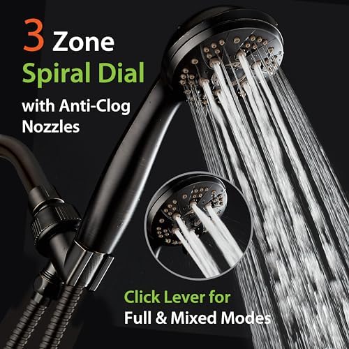 AquaDance High Pressure Luxury 6-mode Spiral Ergonomic Handheld Shower Head - Image 3