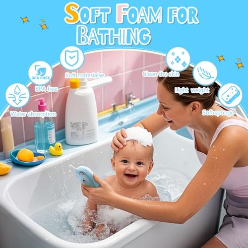 Baby and Kids Bath Loofah Sponge, Soft and Absorbent Toddler Exfoliating Body Scrubber Shower Loofa Sponge,Cute Pattern Design for Kids Baby Women Boys and Girl, 3 Pack (Bear/Dog/Cat) - Image 2