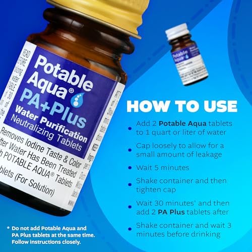 Potable Aqua Water Purification Tablets With PA Plus - Two 50 count Bottles - Image 6