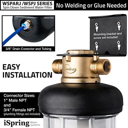 iSpring WSP500J Jumbo Spin Down Sediment Filter, Clog-Free, 500 Micron - Image 4