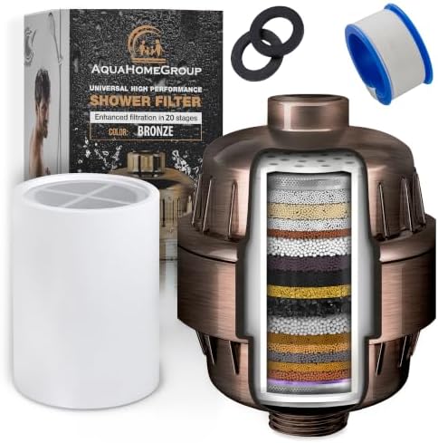 AquaHomeGroup 20 Stage Shower Head Filter with Vitamin C E A - High Output Filters to Reduce Chlorine - 1 Cartridge Included - Consistent Flow Showerhead Filter - Image 4