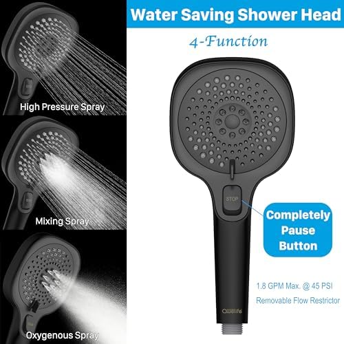 RV Shower Head with Hose and On Off Switch, 3-Spray Camper Water Saving and High Pressure Shower Head with Hose for RV, Camper, Van, Travel Trailer, Motorhome and Boat, Matte Black - Image 3