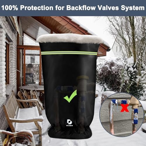 DELSWIN Backflow Preventer Pipe Insulation Cover - 24" W X 36" H Insulated Pouch for Winter Freeze Protection, Waterproof Sprinkler Valve Covers for Outside Irrigation, Well Head, Well Pump, Faucet - Image 2