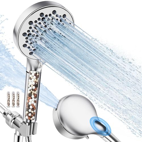 High Pressure Filtered Shower Head with 3-PCS Filters,7-Spray Modes by OURBAOFU