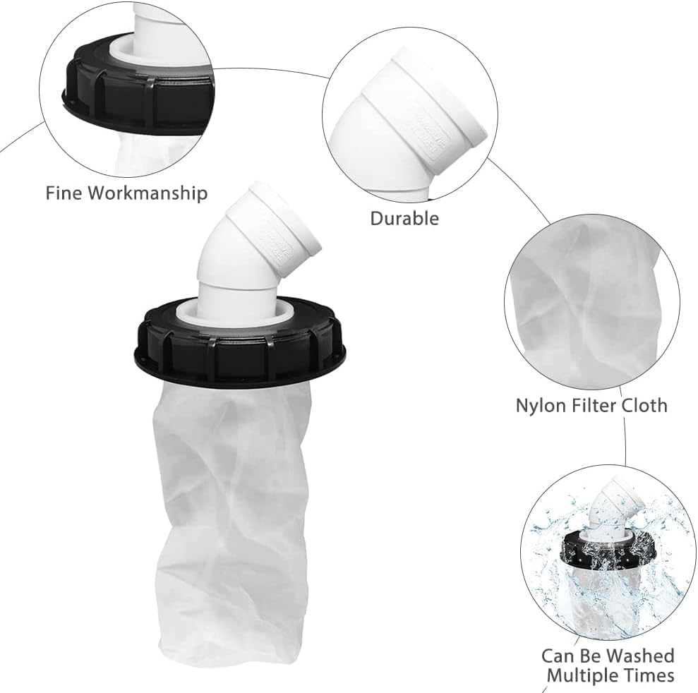 IBC Lid Filter 165 mm 45° Ton Barrel Cover with Nylon Washable IBC Tank Lid Filter for mounting on IBC Container Rainwater Tank IBC 1000 Liters DN150 - Image 4