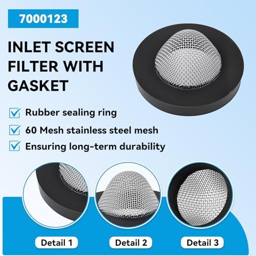 7000123 Inlet Screen Filter with Gasket for Simpson Pressure Washer Pumps - Image 4