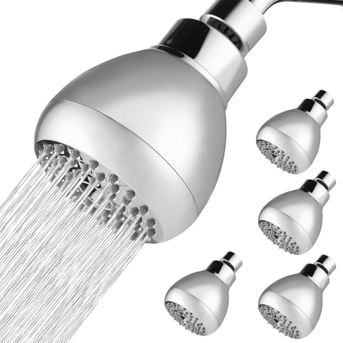 5 Pack High Pressure Shower Head - Powerful Bathroom Pressure Boosting Showerhead - Perfect Universal Replacement for Rain Shower Heads(Chrome) by NuodanLuxuryShowerSystems