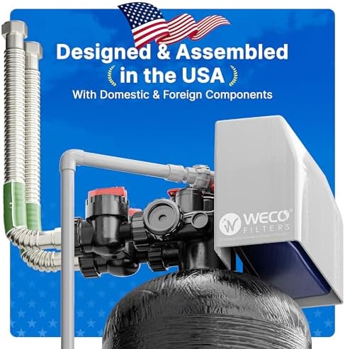 WECO Whole House Backwash Filter/Softener with EcoMix Advanced Softener Media and Big Blue Sediment Pre-Filter for the Reduction of Hardness, Iron, Manganese and Tannins (16" x 65" - 46,000 Grains) - Image 4