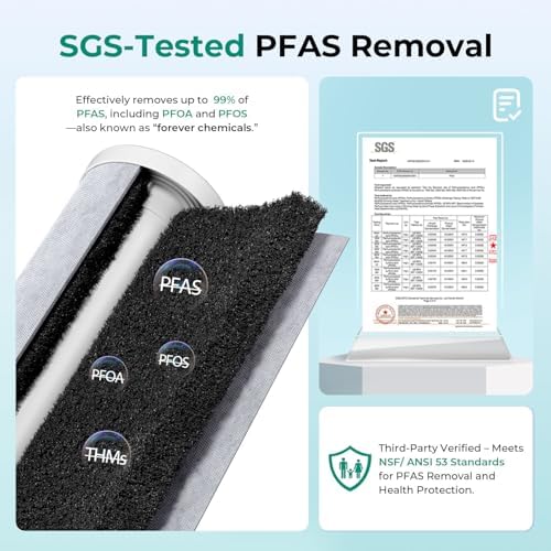iSpring PFAS & Heavy Metals Whole House Water Filter System, SGS-Tested to Reduce 99% PFAS, 2-Stage Filtration Removes Lead, Heavy Metals, Chlorine, Sediment & Odor, 1” Inlet/Outlet Model: WGB21B-PFKS - Image 4