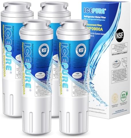ICEPURE UKF8001 Replacement for Whirlpool Filter 4 EveryDrop EDR4RXD1 4Pack by ICEPURE