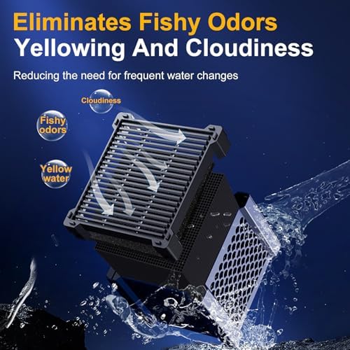 Pure Cube Water Trough Filter 2.0 Super‑Strong Filtration Aquarium Water Trough Activated Carbon Purifier Cube for Horse, Livestock, Fish Tanks & Ponds,Blue，for 20 Gallons Tank - Image 3