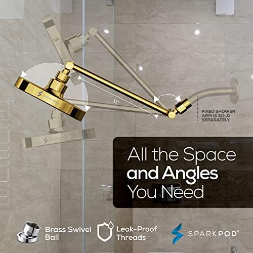 SparkPod 6" Round Rain Shower Head with 11" Shower Arm - Image 5