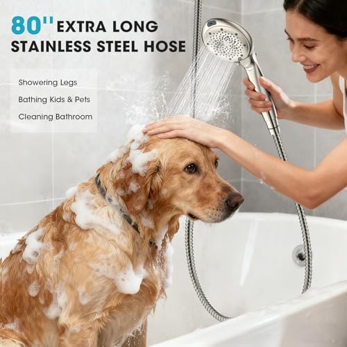 FASDUNT High Pressure Filtered Handheld Shower Head, Brushed Nickel - Image 6