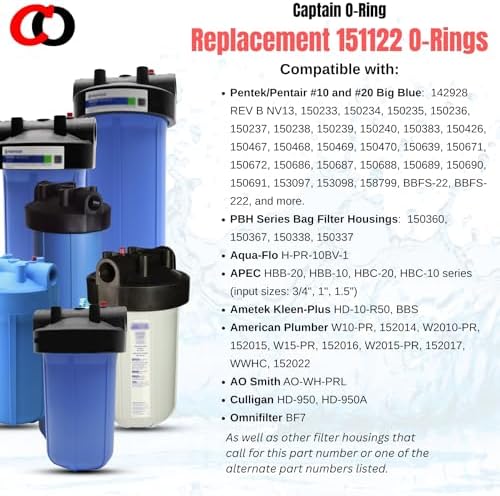 Captain O-Ring - Replacement 151122 O-Rings Compatible with Pentair Pentek Big Blue Water Filters OEM Size ORing Buna-N (3 Pack) - Image 3
