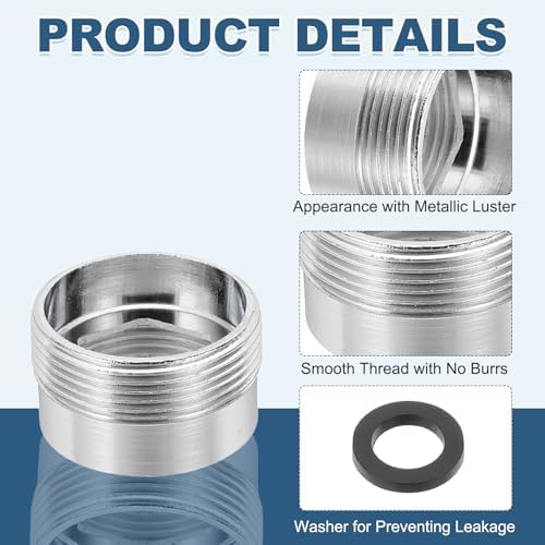 uxcell Faucet Aerator Adapter, M18 Female to M22 Male with Washer, 13mm Length - Image 3