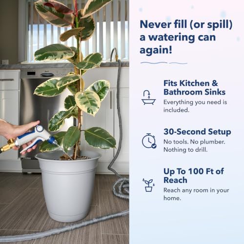 Indoor Sink Hose Attachment For Kitchen Sink or Bathroom Sink Faucet - Extra Long Utility Sink Hose (75 FT) For Watering Houseplants, Dog Washing, Household Cleaning - Image 2