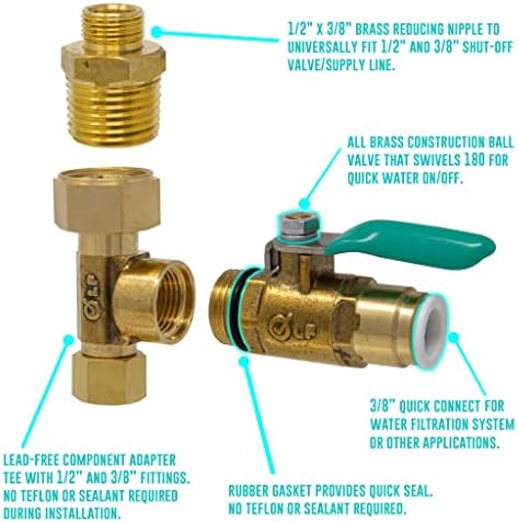 Metpure Ice Maker Fridge Installation Kit - 3/8" Fittings with 3/8" OD 25 Feet White Tubing for Potable Drinking Water - Image 2