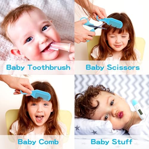 Baby Healthcare and Grooming Kit, Portable Baby Safety Care Set, Baby Essentials kit for Newborn (Blue 13 in 1) - Image 3