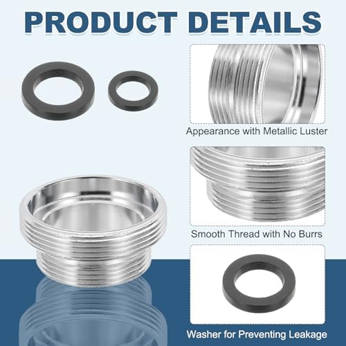 uxcell Faucet Aerator Adapter,M28 Male to M22 Male Brass Faucet Adapter - Image 3