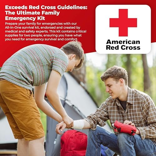 First My Family All-in-One Premium 2-Person Emergency Survival Kit | Hurricane & Earthquake Preparedness Supplies | Disaster Backpack with 72-Hour Survival Gear, First Aid, and More - Image 4