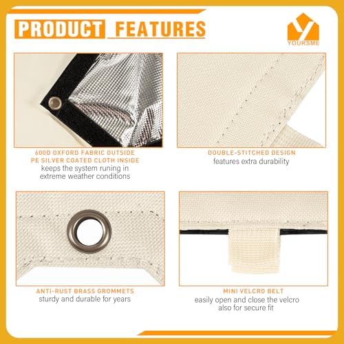 Backflow Preventer Insulated Cover, 13"x12" Vacuum Breaker Valve Pouch - Image 6