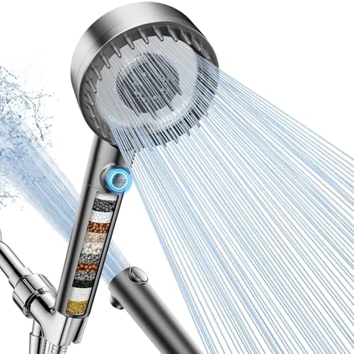 Filtered Shower Head with Handheld, High Pressure Showerhead with Filters by Sipaote