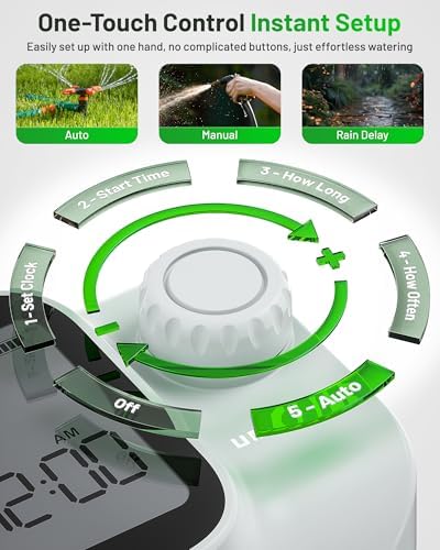 [All-New 2027] Sprinkler Timer with Brass Inlet, Unistyle Programmable Water Timer for Garden Hose, IP55 Waterproof Hose Timers with Manual and Automatic Irrigation Timers Yard Lawn Patio Heavy Duty - Image 2