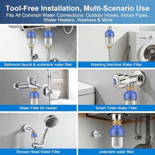 Washing Machine Inline Water Filter 2 Pack, Reusable Brass Sediment Filter - Image 4