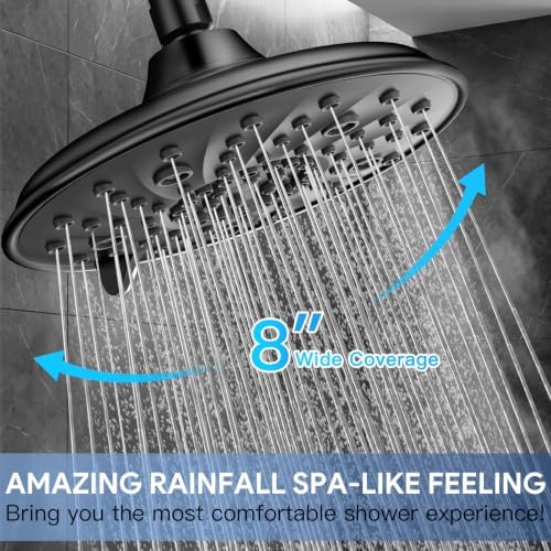 FEELSO Shower Head with Handheld Combo, 8" High Pressure Double Shower Head - Image 3