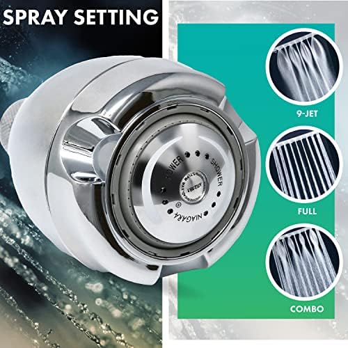 Niagara Conservation N2915CH Earth Spa 3-Spray with 1.5 GPM 2.7-in. Wall Mount Adjustable Fixed Shower Head in Chrome, 1-Pack | Bathroom Shower Head Sprayer with Pressure Compensation Technology - Image 4