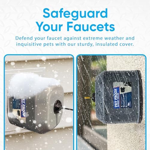 Ductless HVAC Outdoor Faucet Covers - Metal Spigot Protector (Gray, 2 Pack) - Image 6