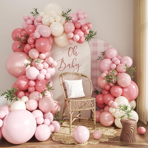 Dusty Pink Balloon Arch Kit for Baby Shower Bridal Shower Decorations by CROSSFINGERS
