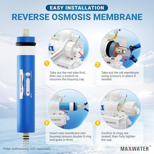 100 GPD Reverse Osmosis RO Membrane Under Sink Drinking Water Filter Purifier System, Universal Fit Replacement Cartridge for FLTMEME50, MC7, WP560018, TW30-1812-50 - Image 6
