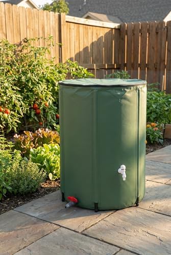 Rain Water Collection Barrel Water Storage Tank with Spigot, Hose and Portable Bucket, Large Plastic Collapsible Rain Catcher Catchment System to Collect Rainwater from Gutter (100Gallon=380L) - Image 4