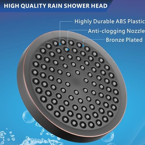 High Pressure Filtered Shower Head Set, 6’’ Rain Shower Filter for Hard Water, Universal Round Showerhead 20 Stage Filtration Removes Impurities for Rejuvenated Skin by Eolax, Oil-Rubbed Bronze - Image 4