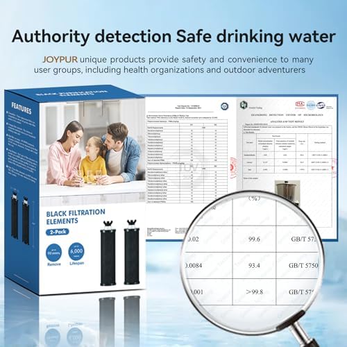 Gravity Water Filters Replacement for Berlky BB9-2 & PF-2 Fluoride Filters, 7-Stage Filtration, NSF/ANSI 42 & 372 Certified, Filters Compatible with Berlky Gravity Systems (2 Black, 2 Fluoride) - Image 5