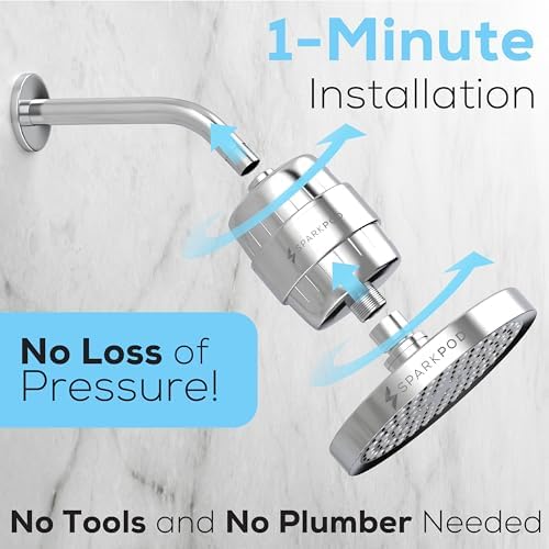 SparkPod 23-Stage Shower Head Filter for Showerheads, Polished Chrome - Image 5
