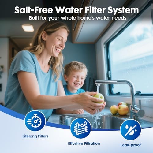 Salt Free Water Softener Systems Whole House, 0.5Micron PP+CTP+Softener Filtration, 3/4" Whole Home Water Softener, Reduces Chlorine, Chemicals, Odors, Prevents Water Scale Buildup,Protects Appliances - Image 3