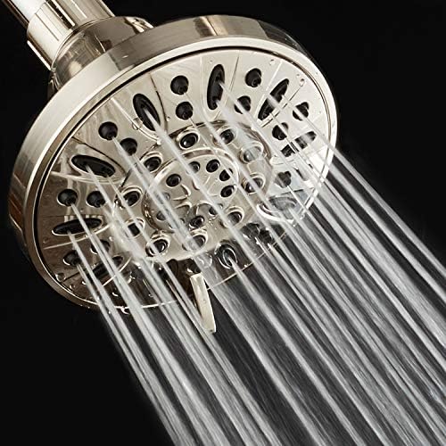 AquaDance BRUSHED NICKEL High Pressure 6-Setting 4" Shower Head – Angle Adjustable, Anti-Clog Showerhead Jets, Tool-Free Installation - USA Standard Certified - Top U.S. Brand - Image 2
