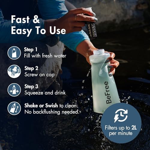 Katadyn BeFree 1L Lightweight Collapsible Water Filter Bottle for Outdoors - Image 6
