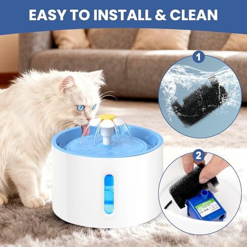 16 Pack Cat Water Fountain Sponge Filters, Replacement Foam Pre-Filter Sponges for 67oz/2L & 81oz/2.4L Pet Fountain (Pump Not Included) - Image 4