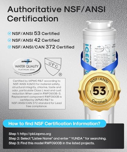 ICEPURE PLUS UKF8001 NSF/ANSI 53 & 42 Certified Refrigerator Water Filter, Remove Lead, Replacement for Whirlpool Filter 4, Everydrop EDR4RXD1, Maytag UKF8001AXX-200 UKF8001AXX-750 9084 4396395, 3PACK - Image 2