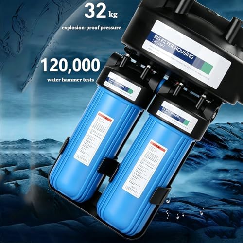 2-Stage Whole House Water Filtration System, 10"×4.5'' Universal Housing, 1" Inlet, Includes PP Cotton and FOF Activated Carbon Filter Element - Image 3