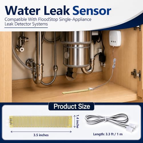 Saillong 1 Pack Water Leak Sensor Compatible with FloodStop Leak Detector - Image 2