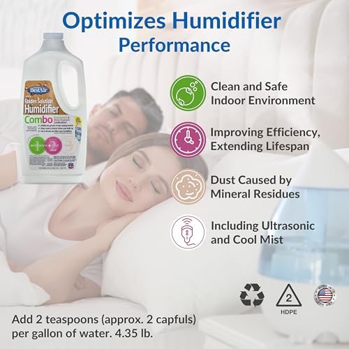 Bacteriostatic Humidifier Water Treatment – Extend Filter Life Eliminate Odors & Prevent Bacterial Growth – Compatible with All Cool Mist & Warm Mist Humidifiers – 32 oz Easy Pour Bottle (4) - Image 5
