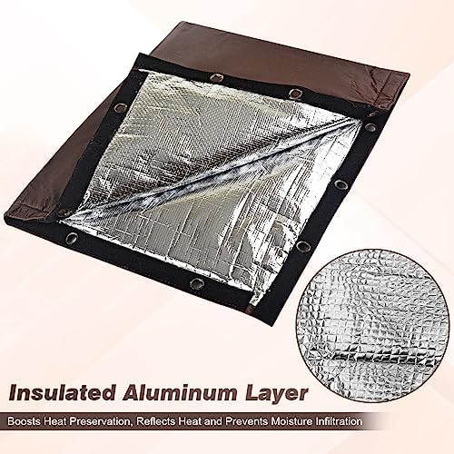 Backflow Preventer Insulation Cover - Winter Freeze Protection for Outdoor Pipes, Irrigation & Sprinkler Valves, 24''W x 24''H (Brown) - Image 4