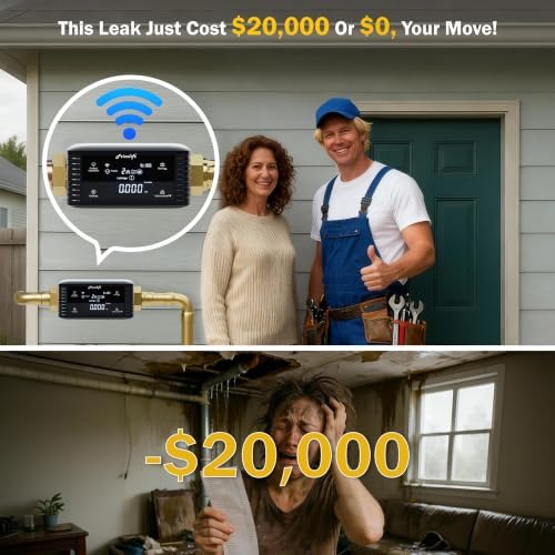 Frizzlife LPG365-P Smart Water Automatic Shutoff Valve W/ 3 Leak Sensors, 0.01 GPM Ultrasonic Micro Leak Detection,Wi-Fi/App Enabled Flow Meter, Pressure+Flow Monitor, 24/7 Water Usage Reports,3/4"＆1" - Image 2