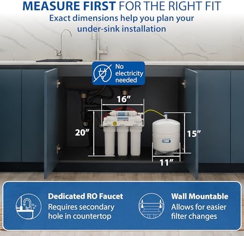 APEC Water RO-Hi, 5-Stage Under Sink Reverse Osmosis System, 3/8" Output - Image 5