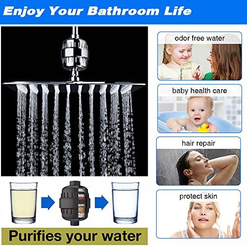 Amorix 15 Stage Shower Head Filter Water Filter for Hard Water Silver - Image 4
