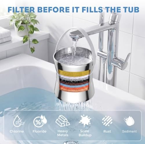 MakeFit Bathtub Faucet Filter, 8-Stage Bath Water Filter for Hard Water - Image 2